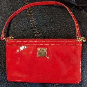 Red patent leather wristlet/wallet
